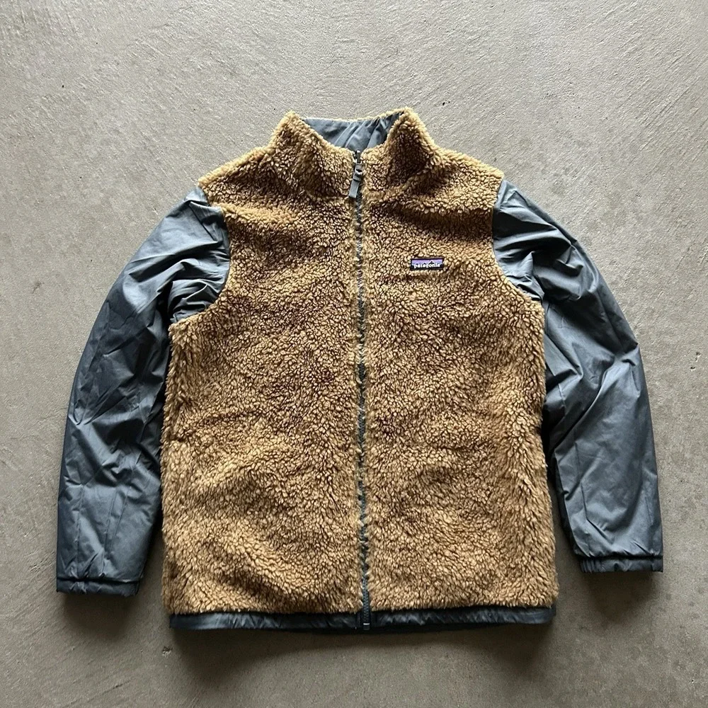 Patagonia Kids'‎ 4-in-1 Everyday Jacket Size XL Gray Brown Reversible 68035FA22
